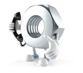 Illustration of a bolt character holding a phone