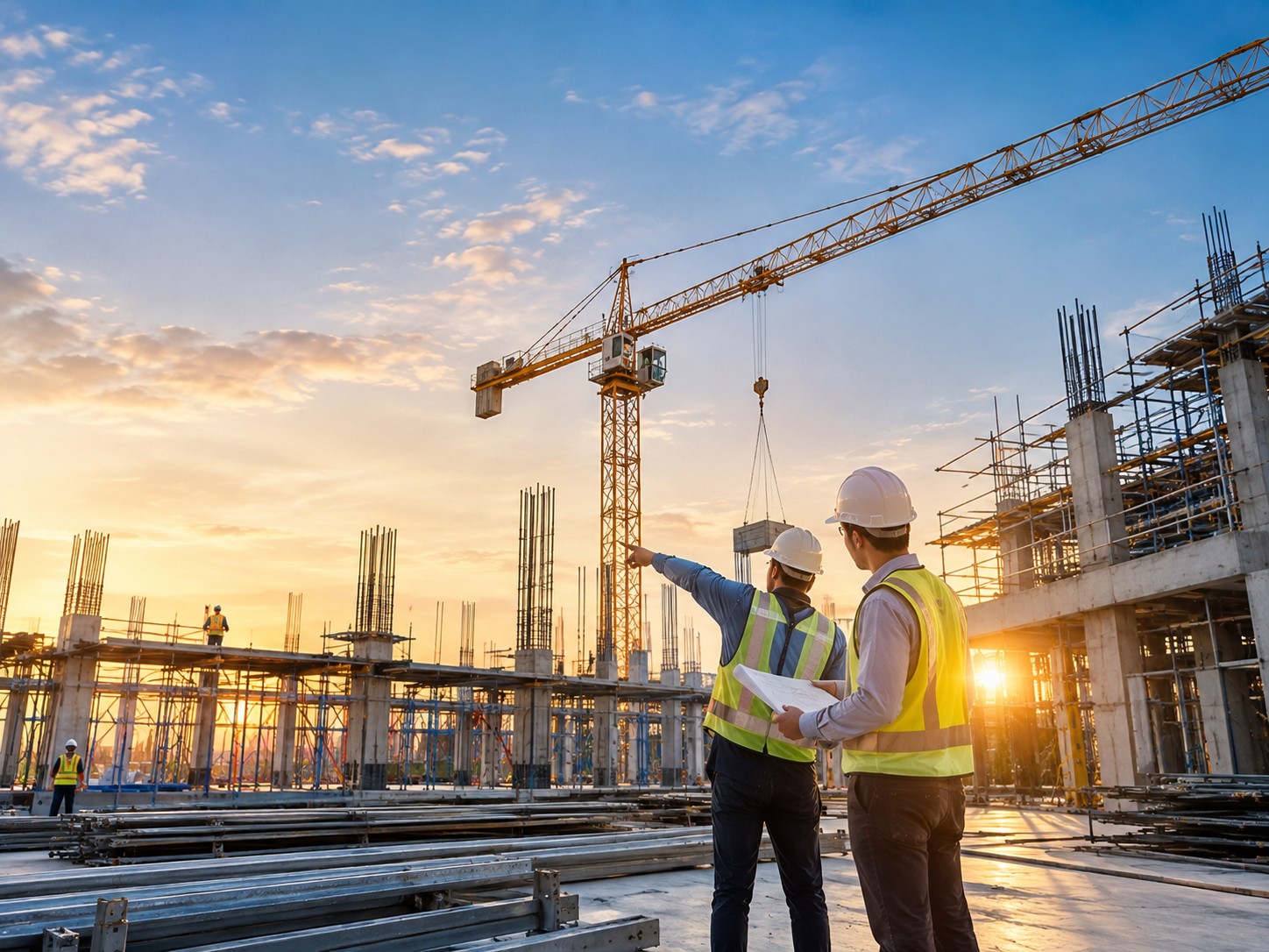 Construction site with crane