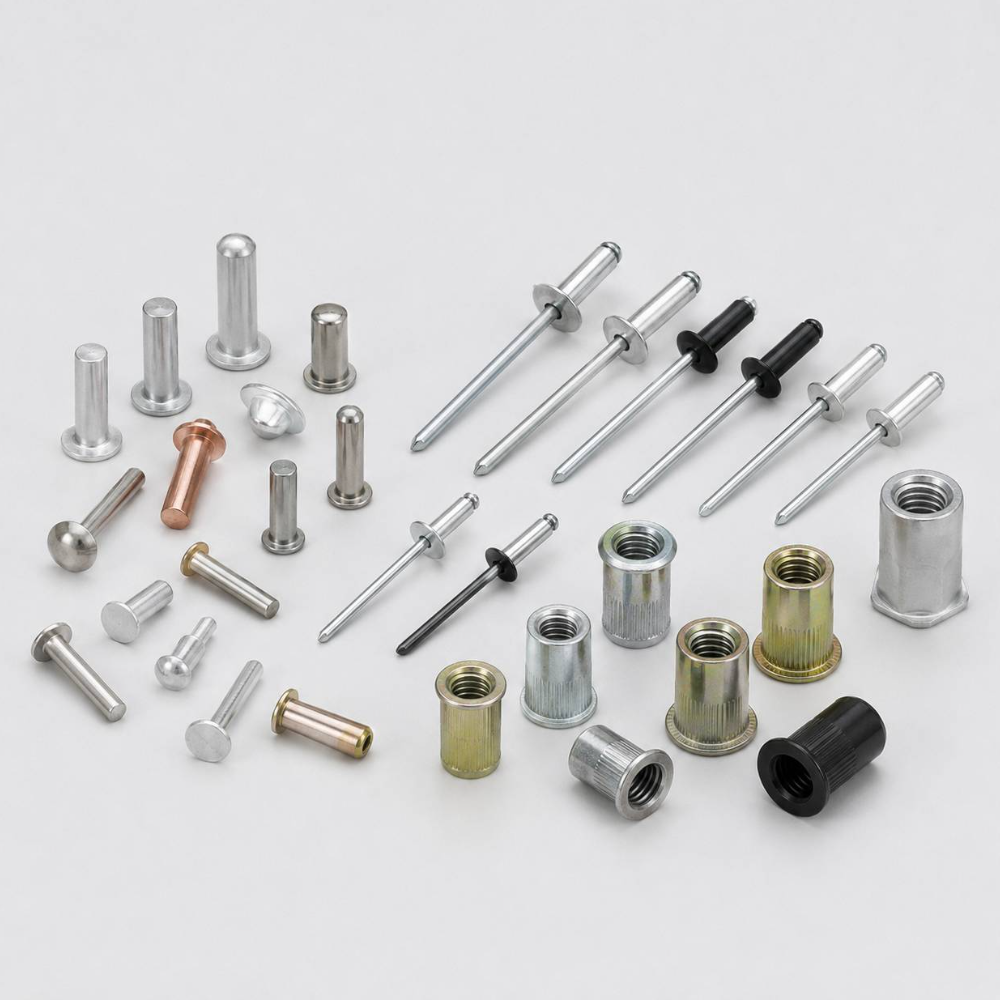 Rivets, rivet nuts and self-clinching fasteners