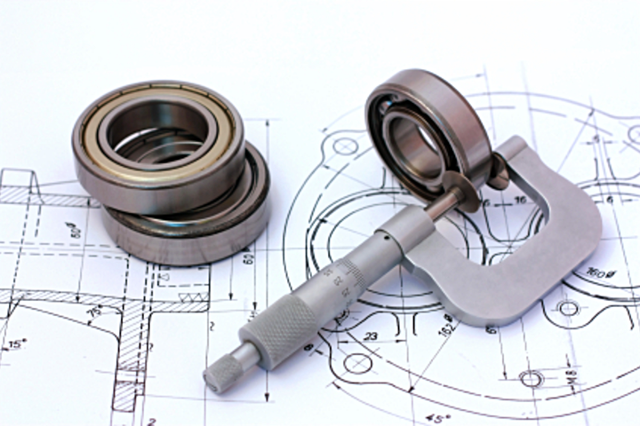 Precision measurement of a bearing against an engineering drawing